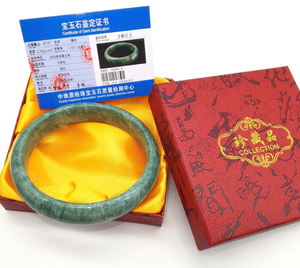 Giá Rẻ Giá Bất <span class=keywords><strong>Jade</strong></span> Màu Xanh Lá Cây Bangles Vòng Đeo Tay Với Giấy Chứng Nhận Và Hộp Các Bà Mẹ Món Quà Ngày Quý Châu Jadeite Phụ Nữ Bangles Đảng Quà Tặng - Product Image 2