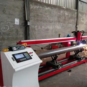 Aolai-cortador de tubos de acero portátil, máquina de corte por Plasma CNC con eje rotativo