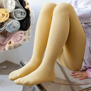 HY-2502 collant per bambini di colore Macaron primavera e autunno <span class=keywords><strong>a</strong></span> strisce verticali <span class=keywords><strong>Leggings</strong></span> da ragazza pettinati in cotone piccolo e - Product Image 2