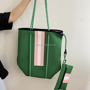 Bolso de punto informal a cuadros rosa y verde para mujer, a la <span class=keywords><strong>moda</strong></span> para todas las estaciones, bolsos de compras a cuadros, bolsos de hombro - Product Image 4