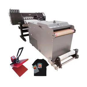 Nova impressora dtf amplo formato dual head t-shirt máquina de impressão doble xp600 60cm 6 cores 17 polegadas dtf a2 impressora com shaker