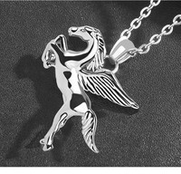 Collier pendentif Pégase en alliage punk, collier à breloque rétro pour homme, collier en métal zodiaque cheval, échantillon gratuit