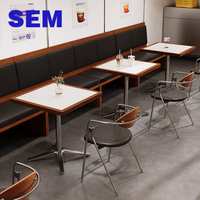 Ensemble table et chaises SEM Commercial Dining en pierre frittée pour restaurants, hôtels, cafés - Écologique, durable, facile à nettoyer