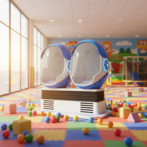 Máquina de Juegos de Realidad Virtual 9D de Madera a Bajo Precio, Simulador con Silla Doble Tipo Huevo para Uso en Interiores de Centros Comerciales - Product Image 1