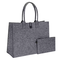 2024 Top Sale Wieder verwendbare benutzer definierte umwelt freundliche lässige Filz tasche mit großer Kapazität Frauen Filz Einkaufstasche Handtaschen 2 in1 Filz Einkaufstasche