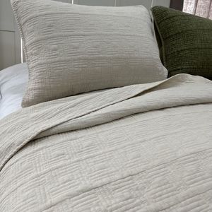 QDTEX in cotone 100% copriletto copriletto copriletto copriletto completo per letto matrimoniale 3 pezzi set di trapunte - Product Image 3