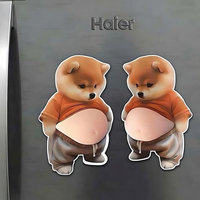 Autocollant 3D Quzao Pop Belly en TPR/Silicone, Mini Kawaii Chien Chat, Jouet Anti-Stress, Décoration pour Téléphone, Ordinateur Portable, Sac