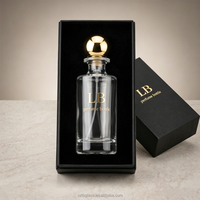 Flacon de parfum en verre vide, cylindrique, haut et fin, 30/50/100 ml, avec bouchon sphérique, emballage de parfum personnalisé avec logo OEM