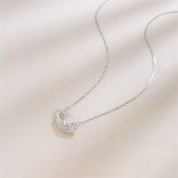 Collana con Pendente a Marquise in Oro Bianco 18K con Diamante Coltivato in Laboratorio, Catene Raffinate con Diamanti per Donna, Gioielli con Diamanti Coltivati, Charm