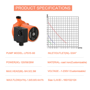 Pompe de Circulation 220V 120W Automatique pour Augmenter la Pression d'Eau dans les Foyers, Pompe de Circulation Blindée à Trois Vitesses OEM - Product Image 2