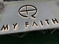 Enseigne commerciale personnalisée en lettres 3D rétroéclairées par LED pour entreprises, extérieure, étanche, en acier inoxydable, lettres en relief, enseigne de devanture IP65