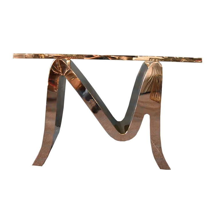 Living room furniture rose gold antique console table modern dressing table with mirror XG007