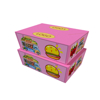Caja de Aperitivos Personalizada, Envase de Comida Rápida, Cajas de Papel Kraft para Llevar, para Aperitivos, Hamburguesas y Sándwiches