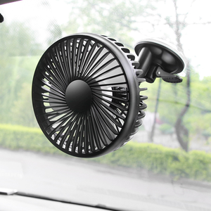 Mini ventilateur de voiture à tête unique rotatif à 360 degrés, avec ventouse, électrique, <span class=keywords><strong>12V</strong></span>/24V USB universel - Product Image 2
