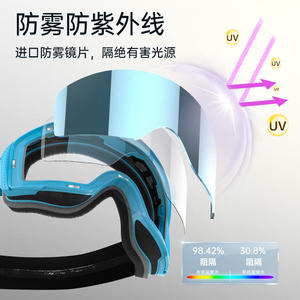 Gafas de esquí magnéticas con forma de ballena, doble capa, antivaho, a prueba de viento, unisex, para exteriores, para nieve y montaña, para adultos - Product Image 5