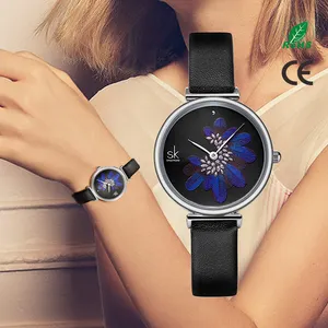 Shengke Creative Fashion Dress Quartz Watches Reloj Brand Watch For Women Flower Design Welcome OEM & ODM