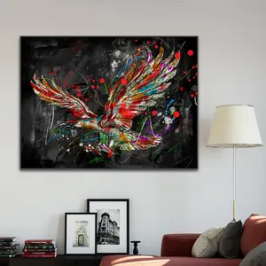 Горячая Распродажа плакат печать Красочные абстрактные граффити птицы холст настенная живопись картина для гостиной украшение дома