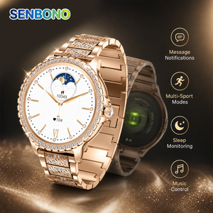 SENBONO I58 <span class=keywords><strong>Smartwatch</strong></span> <span class=keywords><strong>da</strong></span> <span class=keywords><strong>Donna</strong></span> con Touchscreen Completo, Monitoraggio della Frequenza Cardiaca, Fitness Tracker, Lunga Durata della Batteria, <span class=keywords><strong>Smartwatch</strong></span> per Attività all'Aperto - Product Image 1