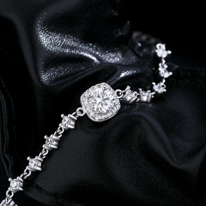 S925 Silver Star <b>Charm</b> Bracelet With Round Zircon Stone Classic Chain Link Women's Jewelry Everyday Wear - Product Image 3