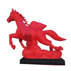 Caballo rojo volador Pegasus inflable gigante con alas para decoración o exhibición de fiestas