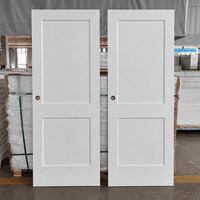 Porte intérieure à âme creuse style Shaker, 2 panneaux, 30x80 po, en MDF, blanc apprêté, pour chambre à coucher, vente directe usine