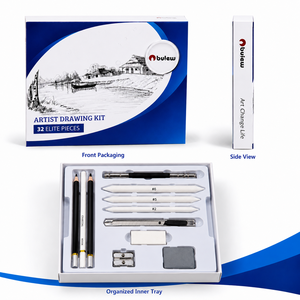 Bview Art Set Professionale da 32 Pezzi per Disegno e Schizzo, Kit di Matite a Carboncino per Artisti con Gomme e Temperino per Principianti e Adulti - Product Image 5