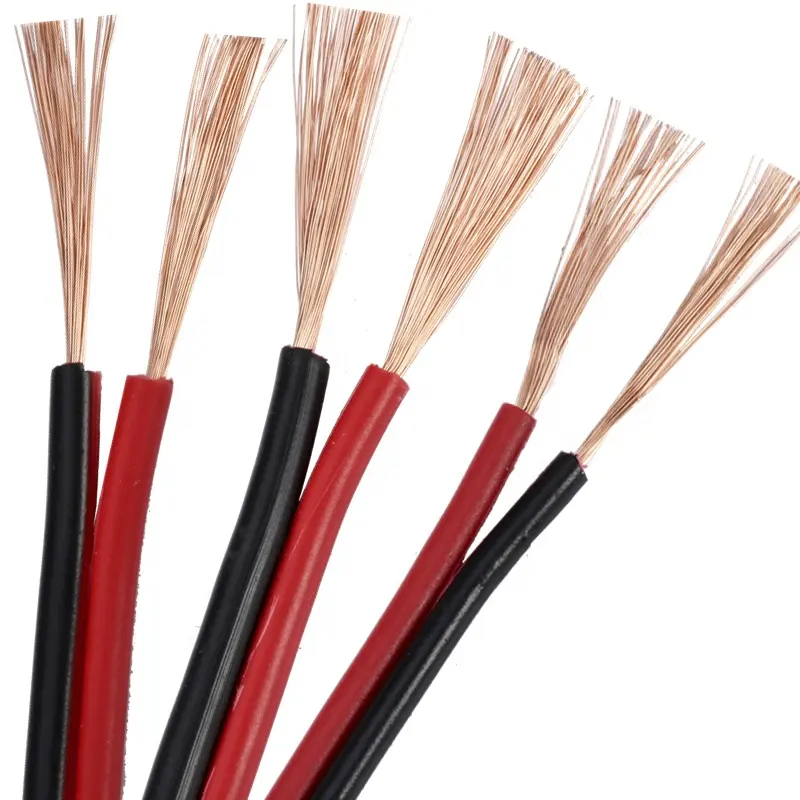 Fio de caixa de som elétrico, fio vermelho e preto 300/500v, transparente, fios de linha paralelo od de pvc