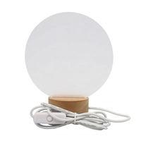 Lampe LED moderne en acrylique blanc chaud avec base en bois, alimentation USB, cadeau pour enfants, décoration de chambre, veilleuse, gravure laser