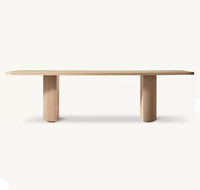 Table à manger rectangulaire solide RH Byron, design géométrique postmoderne, fabrication artisanale, mobilier écologique pour 8 personnes
