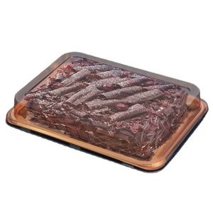 New product, hot selling disposable environmentally friendly square transparent PET clear cake box luxury cake packaging