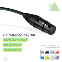 Câble DMX 512 professionnel personnalisé à 3 broches fil de commande d'éclairage de scène XLR blindé pour équipement de DJ de concert de théâtre