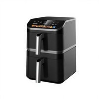 Nouvelle Friteuse à Air Chaud Sans Huile à Double Panier avec Contrôle Numérique Intelligent, Grande Capacité, Insert Métallique 12L, Électrique Multifonction