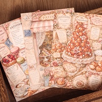 Papier de scrapbooking vintage shabby chic JAI IMAN, 32 feuilles, personnalisable, pour journal créatif, thème pâtisserie française