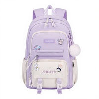 Ensemble de 4 sacs à dos Kawaii mignons personnalisés OEM ODM avec trousse, sac fourre-tout et porte-clés pompon pour filles, enfants et étudiants