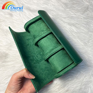 High Quality Brand 3-Slot <b>Roll</b> Watch <b>Box</b> Portable Case Soft PU Leather Watch <b>Roll</b> for Men Women to Protect 3 Watches - Product Image 3