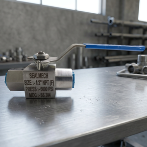 Vanne à boisseau sphérique en acier au carbone Sealmech 1/2 po NPT femelle 650 PSI à levier manuel pour contrôle de débit industriel huile OEM - Product Image 3