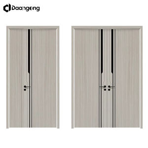 Porte en bois à panneau plat simple et moderne pour une décoration minimaliste, surface apprêtée prête à la peinture, panneau MDF - Product Image 2