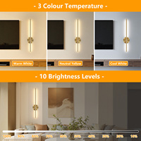 Lampu Dinding Isi Ulang yang Dapat Disesuaikan, Dapat Diredupkan, 5W LED Nirkabel 3 Warna 4400mAh Kontrol Sakelar Magnetik untuk Ruang Tamu Kamar Tidur