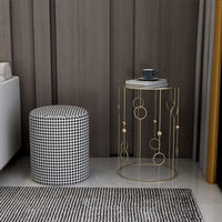 Meubles modernes avec cadre en fer doré, décoration intérieure pour la maison, avec miroir rond, table basse, livraison directe