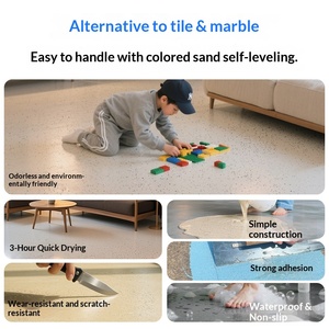 Water-based Epoxy Colored Floor <b>Paint</b> That Mimics Marble, with <b>Waterproof</b>, Stain-resistant and Wear-resistant Properties - Product Image 3