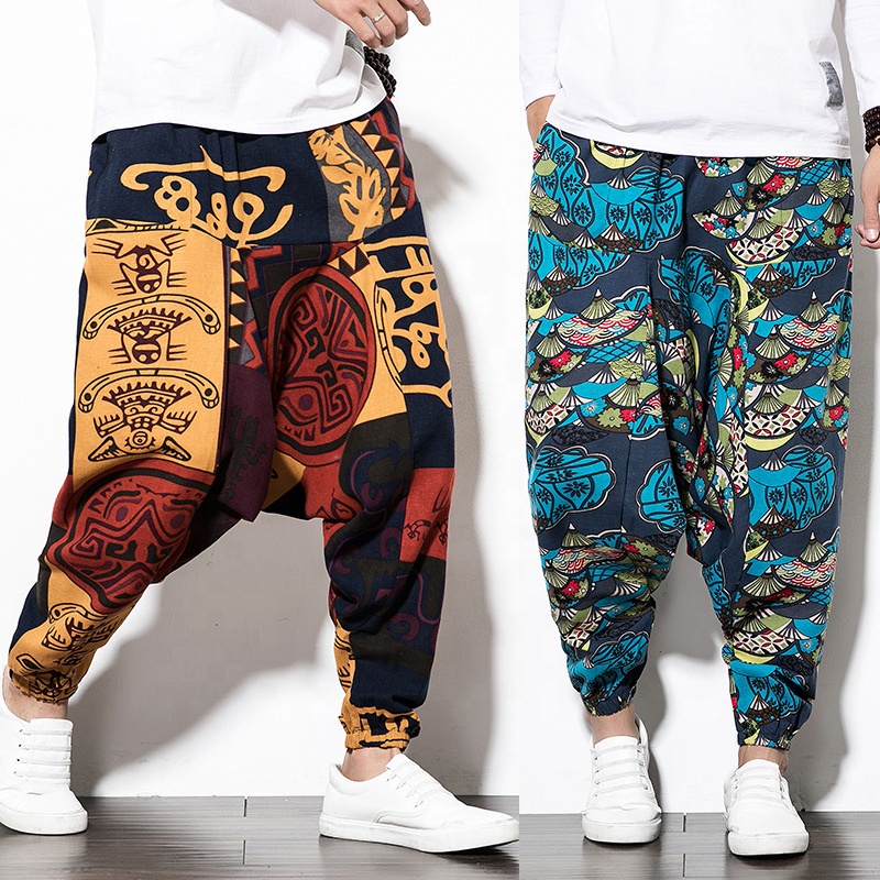 Elegante calças masculinas Aladdin masculino para conforto e