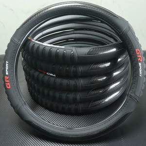 Funda de Volante de Coche Antideslizante de Fibra de Carbono y Cuero, Universal, 36cm 38cm 40cm, con Logotipo Personalizado, para Todas las Estaciones, Venta al Por Mayor de Fábrica - Product Image 3