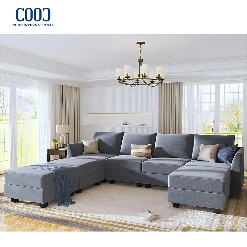 Modern Living Room Corner Convertible Folding Sofa Set Furniture Modular Sectional Sofa With Storage