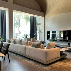 Canapé d'angle en cuir véritable Minottii Connery de luxe italien, moderne, très bien noté, taille extra large, meubles de villa - Product Image 5