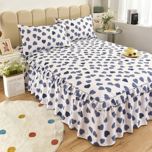 Juego de Sábanas Planas con Diseño de Flores y Plantas Coloridas, Estampado de Corazones Estilo Nórdico, Algodón, Nueva Llegada - Product Image 2