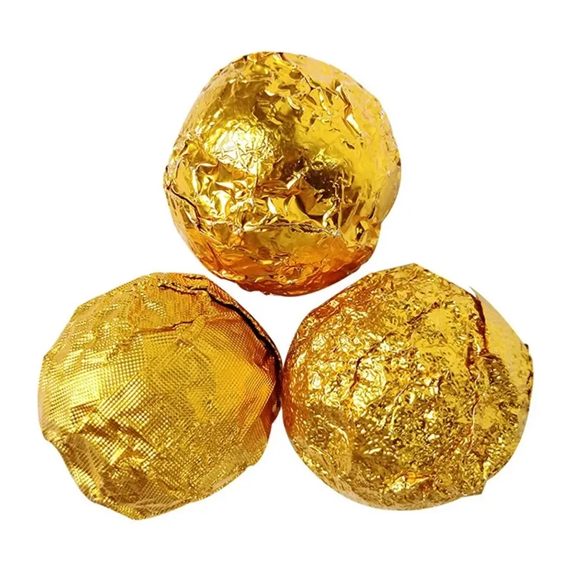 Altın alüminyum folyo şeker çikolata çerez sarma teneke kağıt parti DIY Metal kabartma hediye ambalaj kraft el işi kağıdı