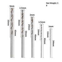Lot de 50 forets HSS 1/1,5/2/2,5/3 mm, en acier rapide, à queue droite, mini forets hélicoïdaux pour le travail du bois, du plastique et de l'aluminium