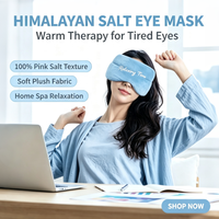 Masque pour les yeux en sel de l'Himalaya, compresses chaudes micro-ondables, masque pour les yeux personnalisable, rempli de sel naturel, masque pour les yeux en peluche douce