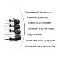Kit de Elevalunas Eléctrico Universal Promata PW204 para 4 Ventanas Manuales, Reemplazo para 4 Ventanas Manuales, Motores Potentes de 12/24 V, Resistentes al Desgaste