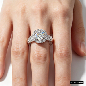 <b>Custom</b> Silver/10K/14K/18K Solid Gold One Karat VVS-VS Quality Round Lab Grown Brilliant Cut Diamond engagement <b>Ring</b> - Product Image 2